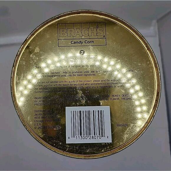 Vintage Brachs Looney Tunes School Bus Metal Tin Can w Lid 1990 Warner Bros Inc - Picture 3 of 8